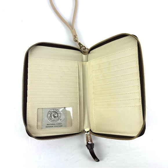 Spartina 449 Wymberly Wallet Wristlet Linen Leather Plaid Zip Clutch Brand NEW - Picture 8 of 10